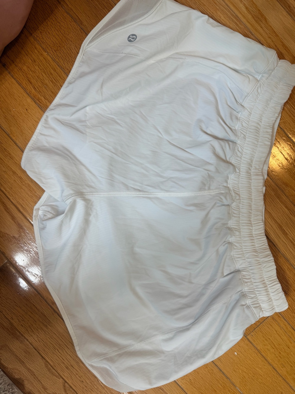 lululemon athletica white lined shorts